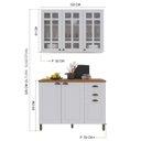 Ver imagem 3 de Conjunto Cozinha Modulada 2 Peças Bari em MDF com Vidro Branco