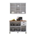 Ver imagem 4 de Conjunto Cozinha Modulada 2 Peças Bari em MDF com Vidro Branco