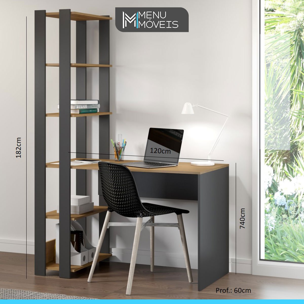 Estantes para Closet Aberto Modulado Estilo Industrial Bacco MDP