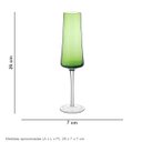 Ver mais imagens de Jogo 2 Peças Taça de Vidro 210ml Verde 26x7x7cm Vinho Água Espumante Champagne