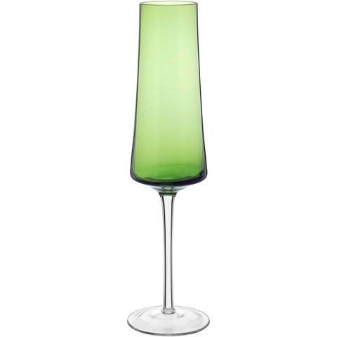 Jogo 2 Peças Taça de Vidro 210ml Verde 26x7x7cm Vinho Água Espumante Champagne