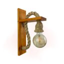 Ver imagem 1 de Luminária Arandela Rústica Parede Externa Madeira Sisal Luxo:envernizada