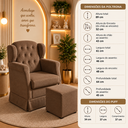 Ver imagem 3 de Poltrona Amamentação com Base em Balanço com Puff em Suede Capuccino