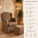 Ver imagem 4 de Poltrona Amamentação com Base em Balanço com Puff em Suede Capuccino