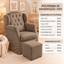 Ver imagem 4 de Poltrona Amamentação com Base em Balanço com Puff em Suede Capuccino