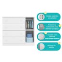 Ver imagem 4 de Cômoda Sapateira Infantil Lívia 100% MDF 4 Gavetas 1 Porta para Quarto de Bebê Branco Phoenix Baby