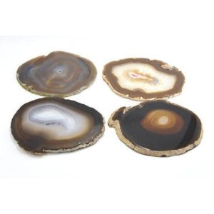 Kit com 4 Porta Copos De Ágatas Naturais 10 a 14cm