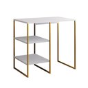 Ver imagem 2 de Aparador Adega Barzinho Bourbon 80cm Industrial em Aço para Sala e Área Gourmet - Dourado/branco
