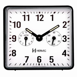 Relógio Despertador Antigo a Cordas Preto Herweg 2245