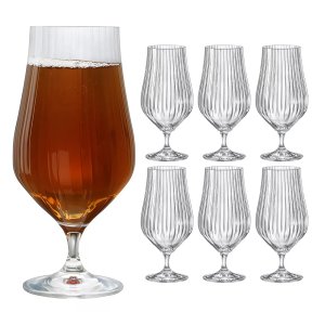 Jogo 6 Taças Cerveja Cristal Bohemia Tulipa Optic 540ml