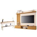 Ver imagem 1 de Painel para Tv Suspenso Lets e Aparador Vivant Cinamomo Off White – Hb Móveis