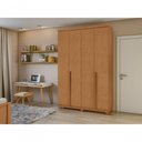 Ver imagem 5 de Guarda Roupa Solteiro e Closet Alonzo 4 Portas de Bater 2 Gavetas MDF Amendoa Clean Móveis Lopas