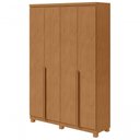 Ver imagem 1 de Guarda Roupa Solteiro e Closet Alonzo 4 Portas de Bater 2 Gavetas MDF Amendoa Clean Móveis Lopas