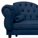 Ver imagem 2 de Divã Recamier Namoradeira Larissa 140cm com Capitonê - Direita Suede: Azul Marinho