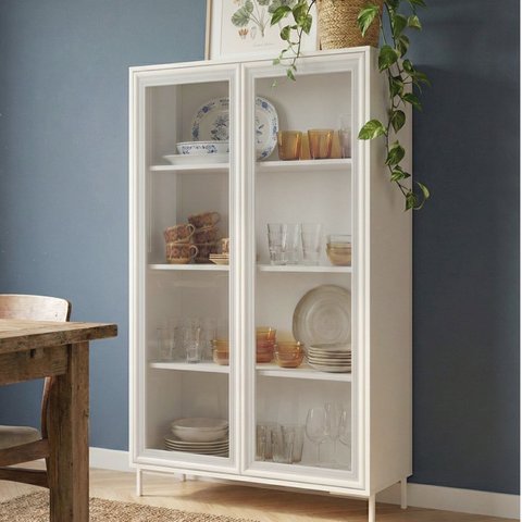 Estante Cristaleira 2 Portas de Vidro 3 Prateleiras 90cm Refresh Brv Móveis
