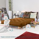 Ver imagem 5 de Sofa Cama Casal Futon Oriental D33 com Madeira Maciça - Caramelo