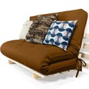 Ver imagem 2 de Sofa Cama Casal Futon Oriental D33 com Madeira Maciça - Caramelo