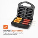 Ver imagem 3 de Crepeira Elétrica Mondial Pratic Crepe & Hot Dog Antiaderente 850w Preto/inox 127v - Cp-01