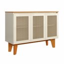 Ver imagem 2 de Aparador Balcão Buffet Topázio 3 Portas com Tela Indiana Yescasa Amadeirado/Marrom/Off White