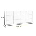Ver imagem 3 de Painel Suspenso Cabeceira Luna 1,28m para Cama Viúva Solteirão Suede Bege - Aurora Line