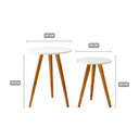 Ver imagem 4 de Kit 2 Conjunto de Mesas Canto e Apoio 45x40 45x50 Mdf (branco)