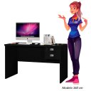 Ver imagem 3 de Escrivaninha Mesa de Escritório 2 Gavetas com Chave 120cm Taurus J&a Móveis - Preto