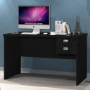 Ver imagem 1 de Escrivaninha Mesa de Escritório 2 Gavetas com Chave 120cm Taurus J&a Móveis - Preto