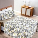 Ver imagem 1 de Jogo de Lençol King Quality Malha 100% Algodão Estampado 4 Peças Blossom