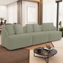 Ver imagem 1 de Sofá 3 Lugares para Sala de Estar Living 228cm Arlo F04 Bouclê Oliva Tc-10052 - Lyam Decor