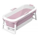 Ver imagem 5 de Banheira Ofurô Dobrável Portátil 260 Litros Adulto 148 Cm com Suporte Rosa Vg+