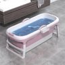 Banheira Ofurô Dobrável Portátil 260 Litros Adulto 148 Cm com Suporte Rosa Vg+ - 7