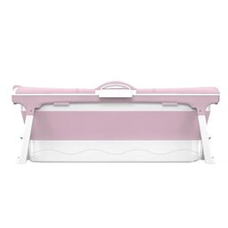 Banheira Ofurô Dobrável Portátil 260 Litros Adulto 148 Cm com Suporte Rosa Vg+ - 6