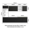 Ver imagem 4 de Armário de Cozinha Completa 310cm Branco/Preto Agata Madesa 02
