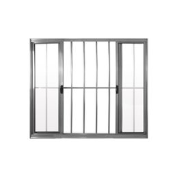 Janela de Correr 4 Folhas C/grade Alumínio Brilhante 1.00 X 1.20 Linha Modular - Hale - 1