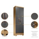 Ver imagem 4 de Armário Multiuso 2 Portas Cairo Carvalho Grafite