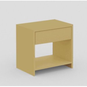 Mesa de Cabeceira com 1 Gaveta e Prateleira em MDF - Natural