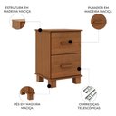 Ver imagem 3 de Mesa de Cabeceira para Quarto 42cm 2 Gavetas Lone Castanho F07 - Mpozenato