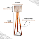 Ver imagem 7 de Luminaria Kira Telinha Tripe Madeira Moderna Luxo Quarto Sala Minimalista