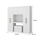 Ver imagem 3 de Guarda Roupa Solteiro 6 Portas, 2 Gavetas, Painel de TV 32 Polegadas e Gaveteiro Porto Móveis Carraro