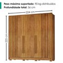Ver imagem 3 de Guarda Roupa Casal 6 Portas 6 Gavetas 224 cm Navegantes Cedro Rudk