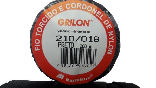 Fio Torcido Grilon Preto 200 gramas 210/18 - 1