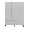 Guarda Roupa 3 Portas Cinza Mei Shop Jm Baby - 1