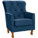 Ver imagem 2 de Kit 2 Poltronas para Sala Decorativas C/ Capitonê Carrara Veludo Azul Marinho