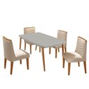 Ver imagem 2 de Mesa de Jantar Copper 120cm Tampo Mdf 4 Cadeiras Moderna Veludo Creme /off /naturale /serig Off