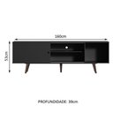 Ver imagem 3 de Rack Madesa Dubai para TV até 65 Polegadas com Pés Preto/Rustic 8N5Z Cor:Preto/Rustic