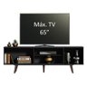 Rack Madesa Dubai para TV até 65 Polegadas com Pés Preto/Rustic 8N5Z Cor:Preto/Rustic - 4