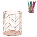 Ver imagem 2 de Porta Caneta, Porta Lápis Porta Treco Metal Rose Gold Zig Zag Kit C/ 4 Unidades