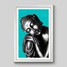 Quadro Buddah Foto Verde - 60x40cm - Moldura Caixa Branco - 1