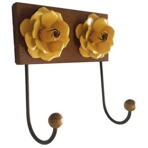 Gancho de Ferro Decorativo para Pendurador de Bolsa e Roupa para Quarto Libertas Rosas Artesanato Ca