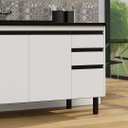 Ver imagem 3 de Gabinete de Cozinha Armário 144cm 5 Gavetas 2 Porta 100% MDF:Branco